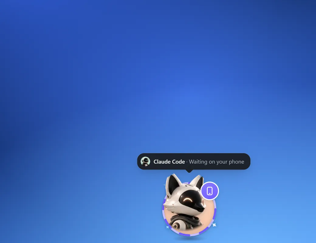 The companion in the On your phone state