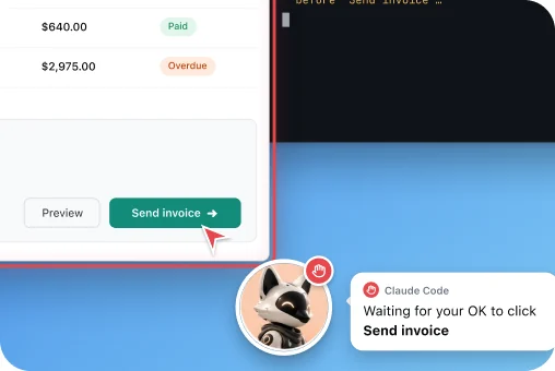 The companion waiting for your OK to click Send invoice.